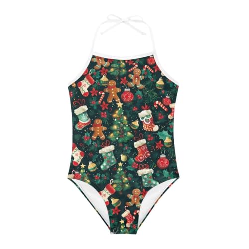 Image of Christmas One-Piece Swimsuits Beach Swimwear Bathing Suit for 3-10 Years Girls