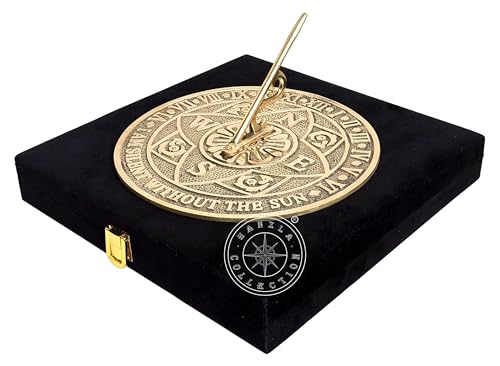 Miniatura 6 de Reloj Solar De Latón Macizo Para Jardín Y Exteriores Reloj De Sol De Latón Brillante Hecho A Mano Con Caja De Terciopelo Perfecto Para Seres Queridos Regalo De Decoración Del Hogar O Idea De