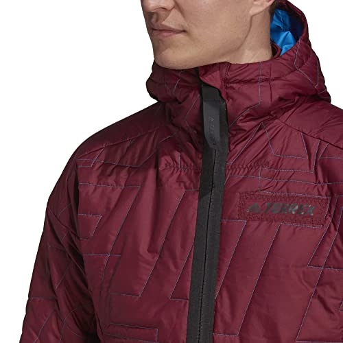 Adidas Men's Terrex Myshelter Primaloft Hooded Padded Jacket, Shadow Red2