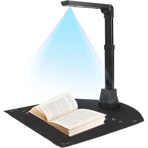 Book Document Camera for Teachers, Cámara De Documentos A3 De Alta Velocidad con Función OCR, 12 Millones De Píxeles HD Y Proyección En Tiempo Real, Giro Automático De Página, para El Aula
