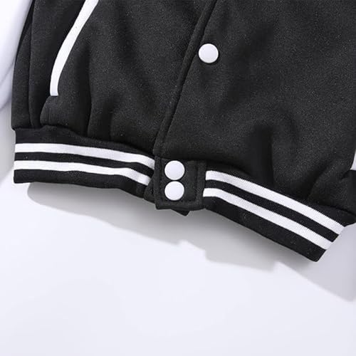Image of BAICAIYU Kids Baseball Jackets Boys and Girls Varsity Coat Buttons Cardigan Letter Sport Letterman School Jacket