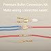 Feggizuli 320pcs Double Bullet Wire Connectors, 3.9mm 3.5mm Male and Female Bullet Terminal Connectors with Insulation Sleeve, Crimp Terminal Automotive Electrical Connectors Motorcycle Connector Kit