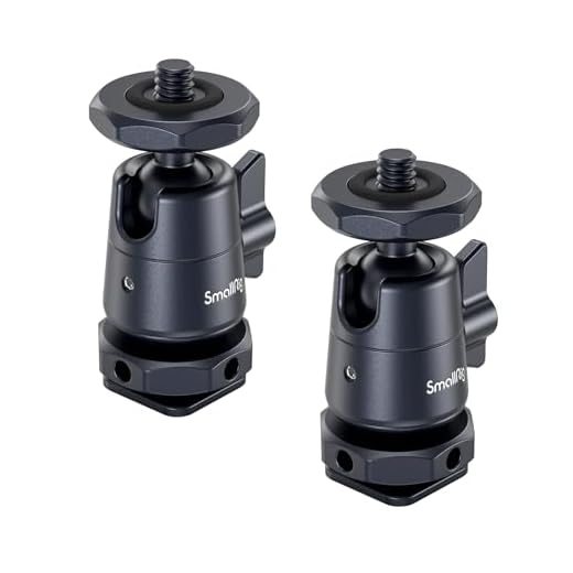 SMALLRIG mini Ball Head (2er-Pack) mit 1/4"-Schraube und Abnehmbarer Schuhhalterung, 360 Grad drehbarer Aluminium-Stativkopf für Kamerastative, Einbeinstative, Camcorder, max. Belastung 1,5kg - 2948B