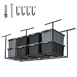 PeakPursuit 3x8FT Overhead Garage Storage Rack, 600LB Capacity Heavy Duty Ceiling Storage Racks, 22-40