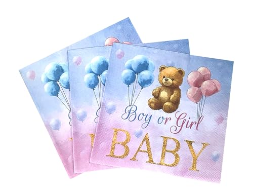 Servilletas baby shower niño o niña de papel para cóctel y postre