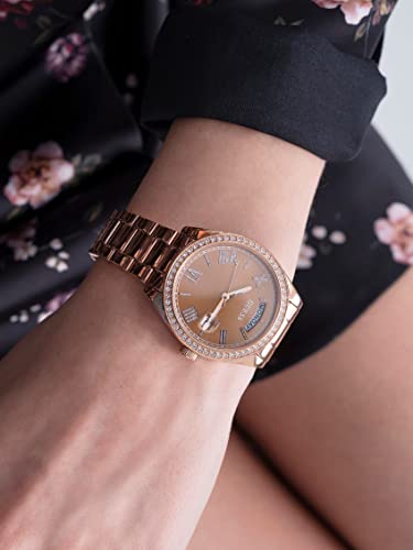Image of Guess Round 36mm Rose Gold Dial Analog Women Watch - GW0307L3