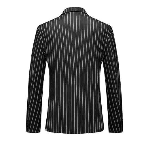 MOGU Mens Double Breasted Pinstripe Suit - 2 Piece Slim Fit Vintage Tuxedo for Groomsmen, Wedding, Prom2
