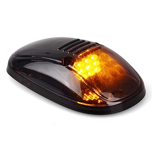 5Pcs Cab Roof Marker Lights, Roof Top Lamp Running Light Replacement For 1999-2002 Dodge Ram 1500 2500 3500 4500, And Other Truck ,Suv (Black Smoked Lens With Amber Led) #TOP3