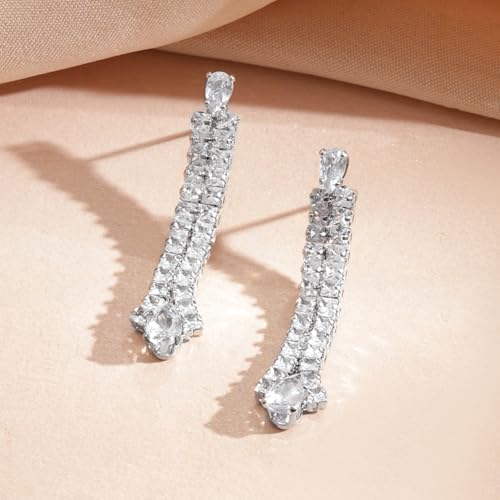 Image of Rubans White Zircon Studded Necklace Set Earrings Stylish Jewellery Gift