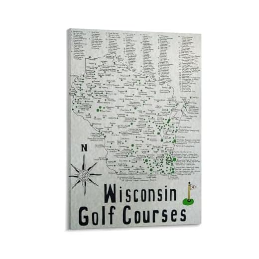 Vintage Wisconsin Golf Map Canvas Print