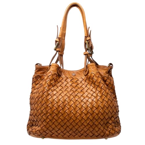 Sac en cuir véritable tressé main BARONE Siena Small fabriqué en Italie