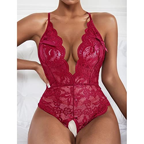 Sheer Lingerie, Black Lingerie For Ladies, Womens Lingerie Sleepwear Outfits Lace Babydoll Plus Size Chemise Set #TOP1