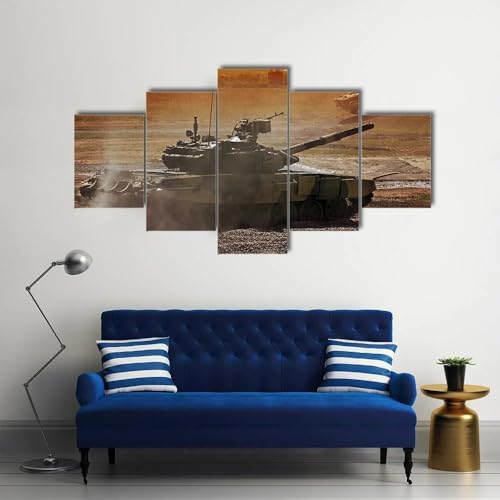 Grand tableau decoration murale salon blindage lourd de guerre pour habiller un mur