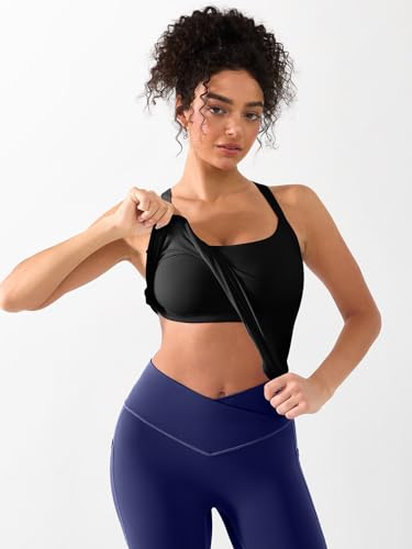 BRXL Women's Soft Halter Top Fitness Yoga Tanks Backless Built in Bra Sleeveless Sports Tank Tops Twist Back Cami3