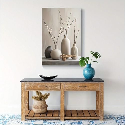 Tableau sur toile Ikebana moderne de fleurs blanches 80x120 cm