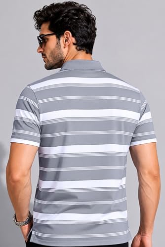 Image of SANE ORIGINALS Half Sleeve Polo T-Shirt for Men with Pocket || Stripe Collar and Pocket T-Shirt for Men Half Sleeves