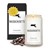 Homesick Scented Candles for Home Massachusetts 1375 oz Long Lasting Soy Wax Jar Candle for Women Men for All Occasions 60 80 Hours Burn Time Notes of Coffee Apple Cider