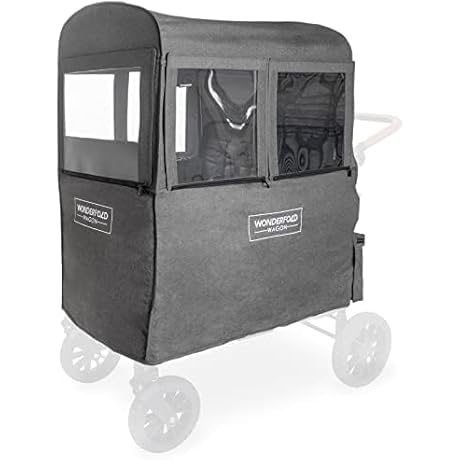 Premium Breathable Cationic Fabric Stroller Wagon Wind Cover for Wonderfold Wagon W4 Elite/Luxe