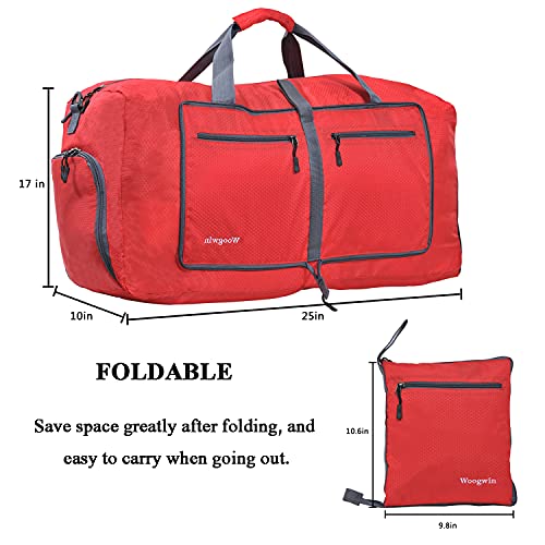 Image of Woogwin Travel Duffel Bag Large Foldable Waterproof Overnight Bag for Beach Swim Bags Pool Sports Gym