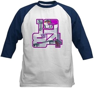 CafePress Transformers Megatron 1984 Kids Baseball Tee Kids Cotton Baseball Jersey, 3/4 Raglan Sleeve Shirt Navy/White