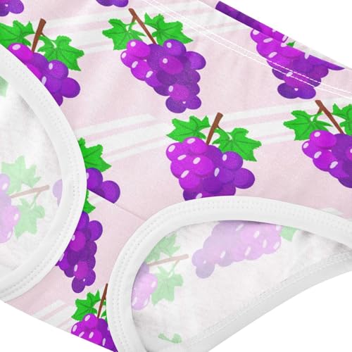 Joisal Toddler Girls Underwear 2t Cotton Panties for Girl Aesthetic Briefs Kids Undies Cartoon Purple Grapes Pink4
