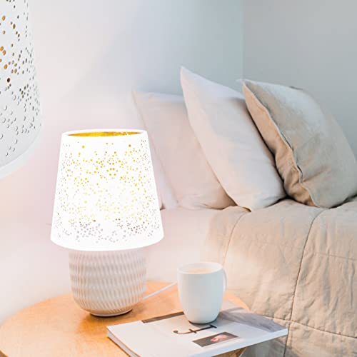 Osaladi Home Decoration Fabric Lamp Shade Medium Fabric Lampshade Fabric Lampshade White Hollow-Out Lampshade For Table Lamp And Floor Light Home Decor #TOP7