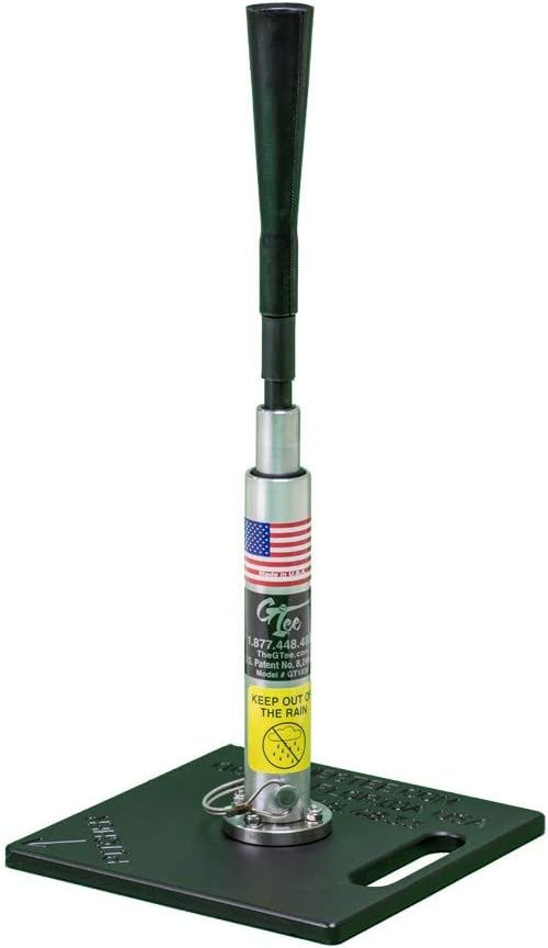 G Tee Lite Baseball/Softball Batting Tee | Flexible Rubber Cup, Sturdy Metal Base & Stainless Steel | Best Training Equipment | Silver