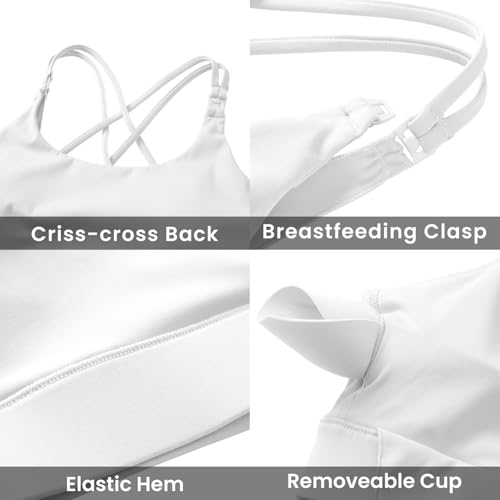 Image of V VOCNI Nursing Bras for Breastfeeding Maternity Sports Bras Tank Top Sexy Workout Yoga Pregnancy Bra