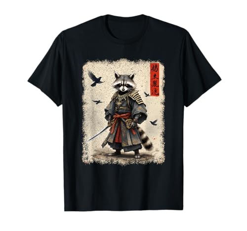 Samouraï Raton Laveur, Art Guerrier Japonais | Anime Vintage T-Shirt