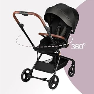 MoMi ADELLE passeggino per bambini a partire da 6 mesi (fino a 22 kg), pieghevole con seduta a 360° e cintura di sicurezza a 5 punti, cestino porta spesa e maniglia per il trasporto da ripiegato