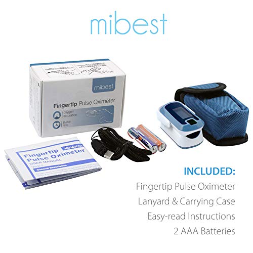 mibest OLED Finger Pulse Oximeter, O2 Meter, Dual Color White/Light Blue - Thumbnail 7