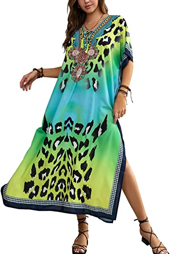 YouKD Abito lungo in caftano, maxi bohémien, per