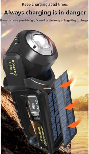 Image of Glaceon 1000000 Lumens Super Bright Rechargeable LED Torch Handheld Spotlight Flashlight with 9 Modes, IPX6 Waterproof - Outdoor Handheld Solar Flashlight for Emergencies & Power (GC-05)