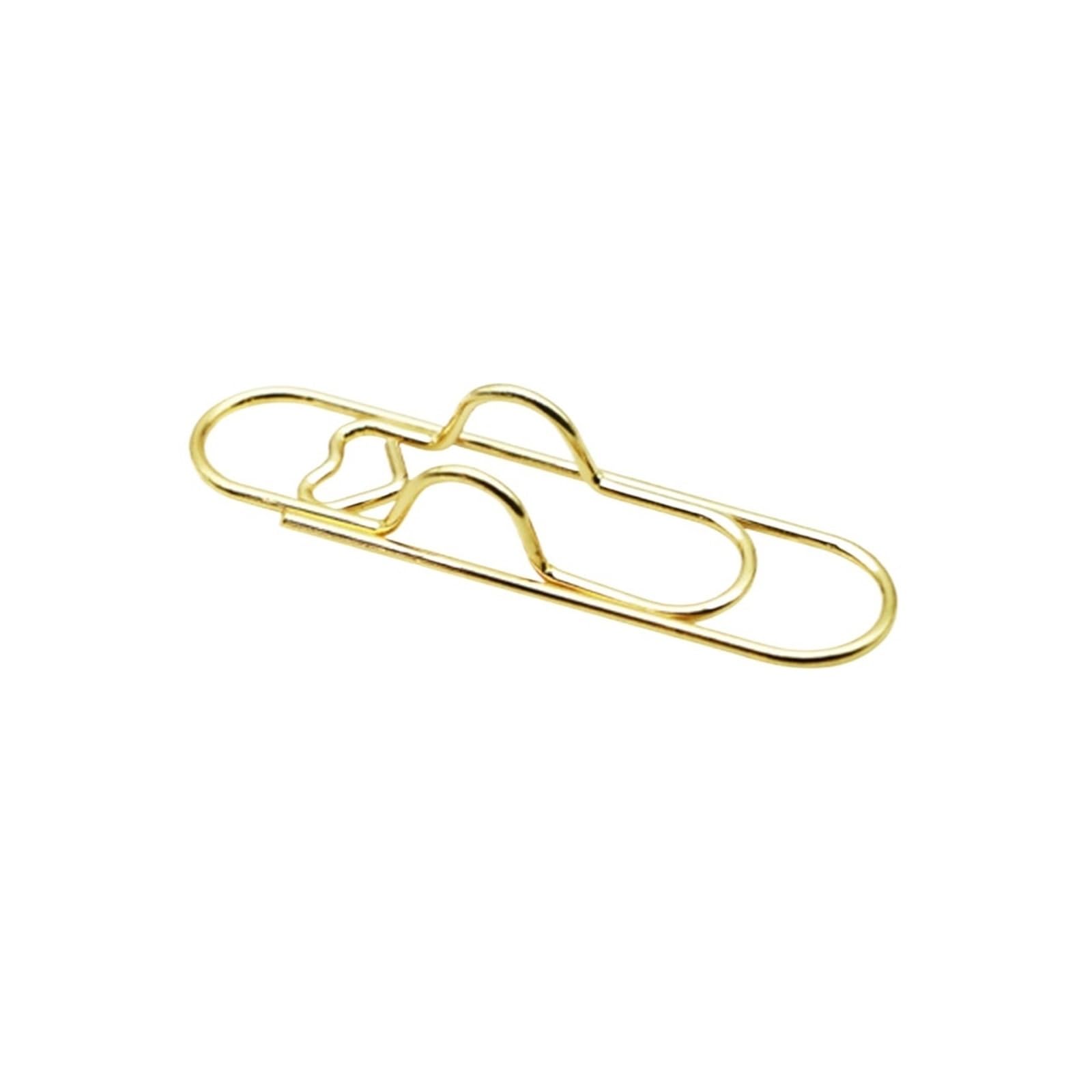WonJoxel Pen Clip 30pcs Multi-functional Metal Love Paper Clips with Pen Holder Binder Clips Bookmark School Office Learning Supplies Stationery for Notebook Journal and Planner Vintage Brass Eff(GD)