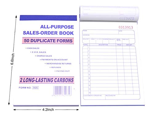 12 Pack Of All Purpose Sales Order Book 50 Duplicate Forms - Available In 2 Sizes (4.2 X 6.6) (7022) #TOP11