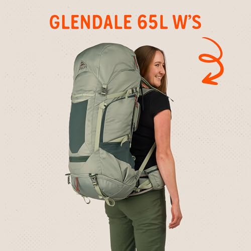 Image of Kelty Glendale 65L to 105L Internal Frame Backpack - Multi-day Backpacking Thru Hiking Pack, Adjustable Suspension, Customized Fit (Sea Spray, 65L)