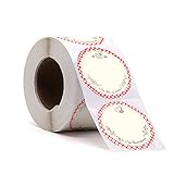500 Etiketten Selbstklebend Klassisch Marmelade Haushaltsetiketten zum Beschriften 50x50 mm von Sinoest Klebeetiketten Aufkleber für Küche Hochzeit Weihnachten Geschenk Flaschen (Rund)