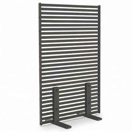 IDMarket - Paravent extérieur ajouré Claustra décoratif 80 x 150 cm persiennes Horizontales métal Gris Anthracite