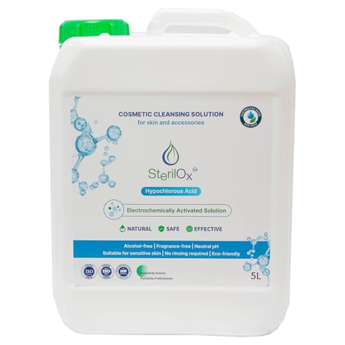 Sterilox 5 L – Solución higiénica universal a base de ácido hipocloroso (HOCl), sin alcohol ni fragancias, para uso doméstico y profesional