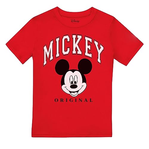 T-Shirt Disney Rouge Garçon pour Courir dans la Cour d'École