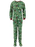 Weatherproof Boys Green Christmas Footed One-Piece Pajamas 8
