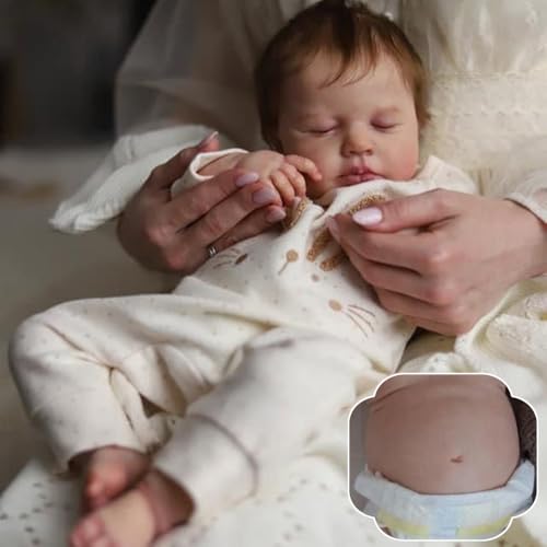 RXDOLL Reborn Baby Vollsilikon Lebensecht 50CM Reborn Baby Junge Lebensechte Babypuppen Realistische Babypuppe Wie Echt Reborn Puppen Lebensecht Mit Zubehör
