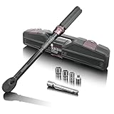 UYECOVE トルクレンチセット 車 タイヤ交換 プレセット型 差込角12.7 mm (1/2インチ) 20-220N.m 6点組 バイク 自動車 エンジン 機械の整備 高精度 ±3％ ダブル目盛り 左右回転 短い72ギア 5°送り角 快速着脱 小型 携帯 手動 機械式 読みやすい 簡易 軽量 校正証明書 日本語取扱説明書 収納ケース付き