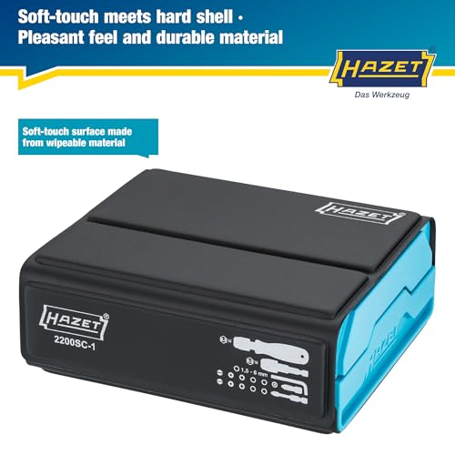 Image of HAZET Smartcase Bit Set 2200SC-1 I 69-Piece Tool Bit Set, Drive: Hexagon 6.3 Mm (1 /4 Inch), For Manual Operation I Mobile Tool Case