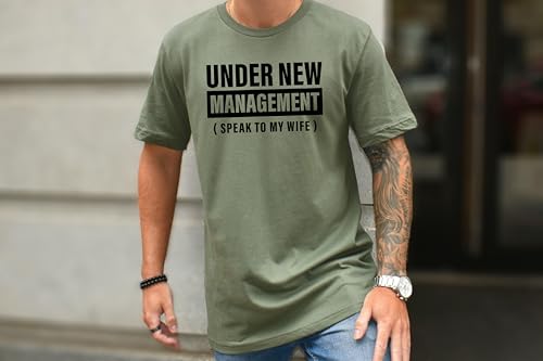 Under New Management Shirt For Men, Funny Newly Married Husband Gift Tshirt, Speak to My Wife Wedding Engagement T-Shirt for couples, Funny Wedding Bachelor Party Novelty Tee for Guys2