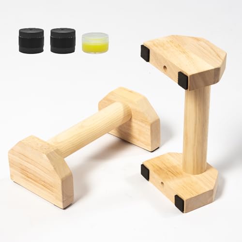 Trlakepreble Wooden Parallettes Push Up Bars, Anti-Slip Push-Up Handles, Mini Handle Pumps, Dip Station Dip Bar, Handstand Bars for Calisthenics and Fitness?log?