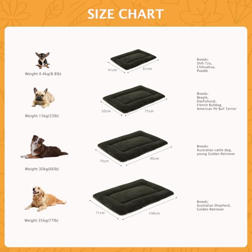 PET SPPTIES Hundebett Weiches und Warmes Matten Hundekissen Waschbarn kuschelig Umkehrbar Haustier Sofakissen PS085 (61X 41 cm, Dark Green)