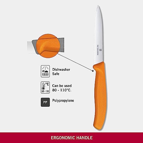 Faca Victorinox Swiss Classic lâmina serrilhada, Laranja, 10cm
