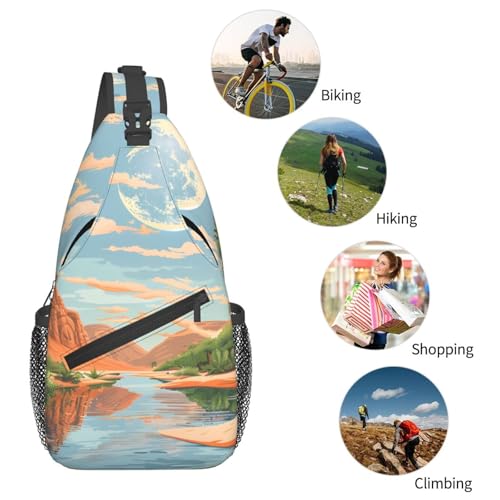 Bolso bandolera con estampado Palma del Desierto unisex miniatura 5