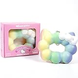 Hamee Hello Kitty Cute Mochi Donut SquiSHU Squishy Toys - Slow Rising Squishy Toy Keychain for Party Favors, Stress Ball, Birthday Gifts, Kawaii Squishy for Kids, Girls, Boys, Adults - Rainbow
